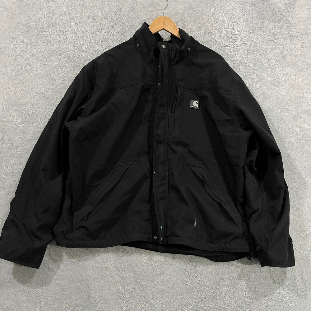Carhartt Jacket Men's Large‎ Storm Defender Shoreline J162 BLK Waterproof